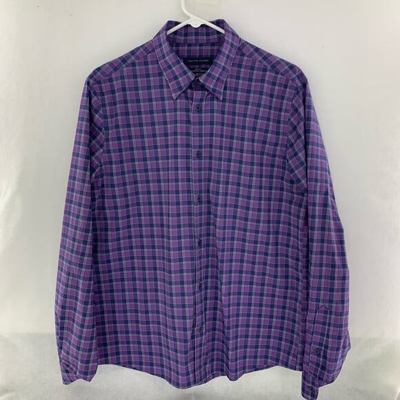 Tommy Hilfiger Purple Plaid Men’s Button Down Shirt Size L - Picture 1 of 8